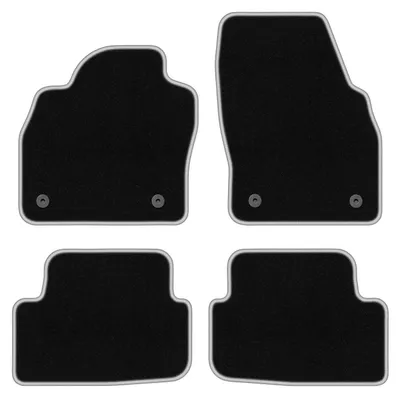 Produktbild von Fußmatten Automatten Velours Schwarz/Silber für Audi A1 II (GB) 2018- Set 4-tlg