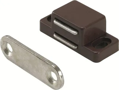 Image de Lot de 4 loqueteaux magnétique acier HETTICH, L.35 x l.15 mm