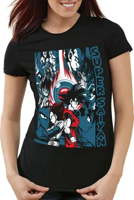 Produktbild von style3 Goku Vegeta Super Saiyan Damen T-Shirt turtle ball z roshi dragon, Größe:S