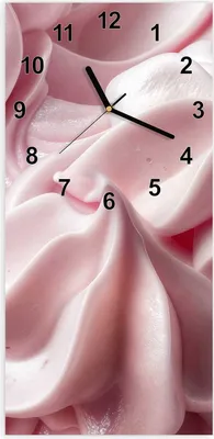 Produktbild von Wanduhr aus Glas mit Motiv Zartes Schaumcreme- 30 x 60 cm - inkl. Aufhängesystem
