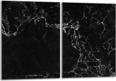 Produktbild von Herdabdeckplatten Set 2x40x52 cm Glaskeramikkochfeld Abdeckung Glas Spritzschutz, Marmor Schwarz