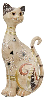 Image de Gilde Figur, Katze, "Kimba", Kunstharz, hellbraun, VE 2, L. 8 cm, B. 14 cm, H. 27 cm