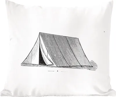 Produktbild von MuchoWow® Zierkissen Sofakissen Wohnzimmer Dekokissen 50x50 cm Retro - Zelt - Camping - Komfort - Sofakissen