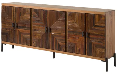 Immagine prodotto di MASSIVMOEBEL24 | Credenza in legno riciclato 206x93x40 laccato naturale LYON #111