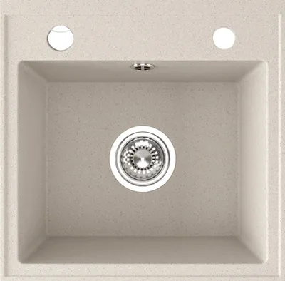 Produktbild von BADLAND Spülbecken Granitspüle Einzelbecken T.III 44x44 Beige | Siphon im SET!
