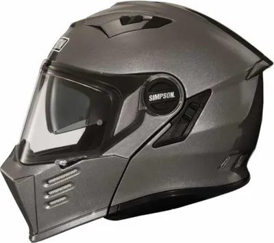 Immagine prodotto di Casco pieghevole integrale per moto Simpson Darksome (argento, taglia M)