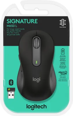 Obrázek produktu pro Logitech Signature M650 L, Pro praváky, Optický, Bluetooth, 4000 DPI, Grafit
