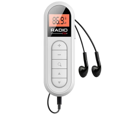 Produktbild von MI03 Mini FM Radio, Taschenformat, 30 Sender speicherbar, LCD Display mit Hintergrundbeleuchtung, 3.5mm Kopfhöreranschluss, kompakt & tragbar
