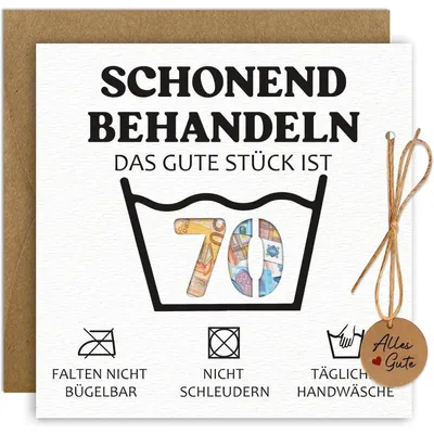 Productafbeelding van Gefeliciteerd met je 70e verjaardag! Geldcadeauverpakking met envelop, grappig cadeau voor de 70e verjaardag, voor dames en heren