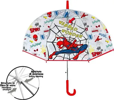 Produktbild von Spider-Man Regenschirm transparent