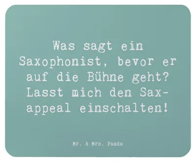 Produktbild von Mr. & Mrs. Panda Mouse Pad Spruch Magischer Saxophon-Charme - Meeresbrise - Geschenk, computer mousepad, Musik, Mauspad, Musikgeschichte, mousematte, Lernen, Musiker