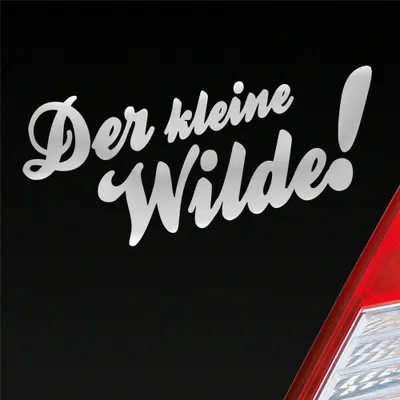 Produktbild von Auto Aufkleber Der kleine Wilde! Car Tuning Motorrad 18x8 cm Silber Sticker Heckscheibenaufkleber