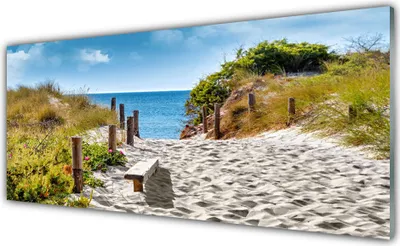 Produktbild von Glasbilder 125x50 Wandbild Druck auf Glas Fußpfad Landschaft