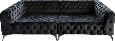 Produktbild von KAWOLA Big Sofa NARLA Chesterfield Sofa Velvet schwarz