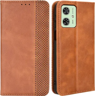Produktbild von Motorola Moto G54 Hülle - Coverup Vintage Style Klapphülle - Braun