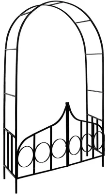 Produktbild von GARDEBRUK® Rosenbogen 240 x 140 x 40cm Metall mit Tür Tor Stabil Rankbogen Rankhilfe Torbogen Rosenhilfe Rosentor Rankgitter