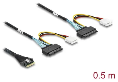 Image de PCIe 4.0 Slim SAS SFF-8654 vers 2x U.2