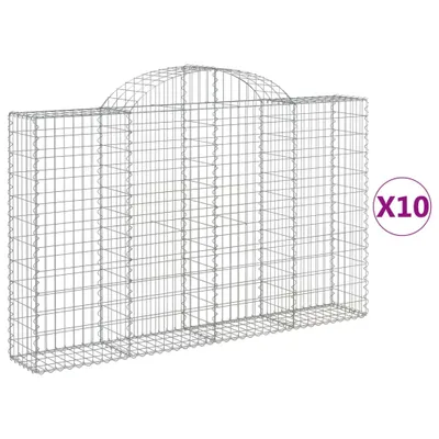 Produktbild von vidaXL Gabionen mit Hochbogen 10Stk. 200x30x120/140cm Verzinktes Eisen