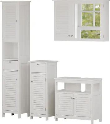 Imagen del producto de Conjunto de muebles de baño Vicco Riad Blanco 4 piezas, Model 40461