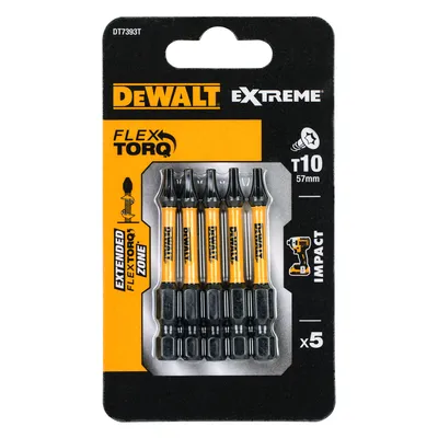 Obrázok produktu pre DeWALT DT7393T-QZ, 5 kusov, Torx, T10, 50 mm, Šesťhranný