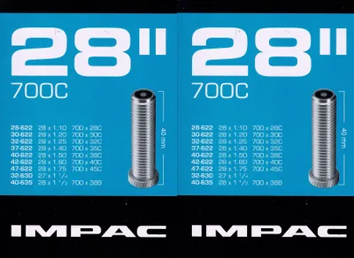 Produktbild von 2x Impac 28 Zoll AV Schlauch Auto Schrader Ventil 28 - 47 622