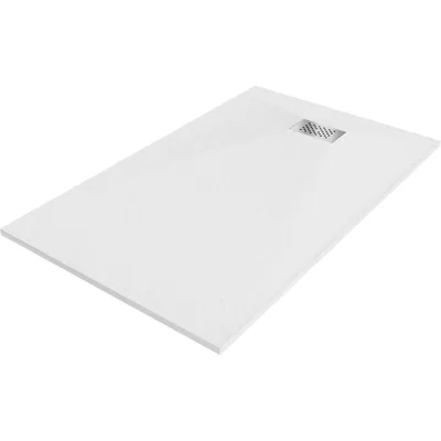 Produktbild von Mexen Hugo rechteckige Duschwanne SMC 150 x 80 cm, weiß, Abdeckung inox - 42108015-X
