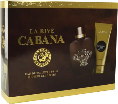 A gift set box for men's fragrance and shower gel.