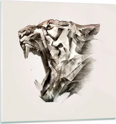 Produktbild von Bilder auf glas - tiger tier - 30x30cm - Glasbilder - Wandbilder - Bilder - Kunstdruck - zum Aufhängen bereit - Wanddekoration aus Glas - Glas Bilder - Wandbild auf Glas - Einteilig - GAC30x30-4113