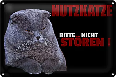 Produktbild von Blechschild Spruch 30x20cm Nutzkatze bitte nicht stören