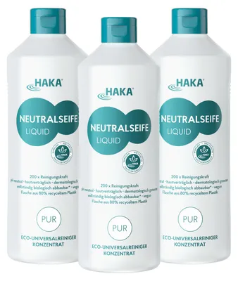 Produktbild von HAKA Neutralseife Liquid Pur 3x1l Universalreiniger für Haushalt, Garten & Auto