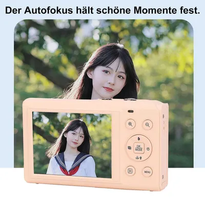 Produktbild von Digitalkamera 5K 80MP mit 18X Zoom Dual-Display Auto-fokus für Foto Video Reise Vlog, HD-Kamera, Mit Typ-C-Adapter, Rosa