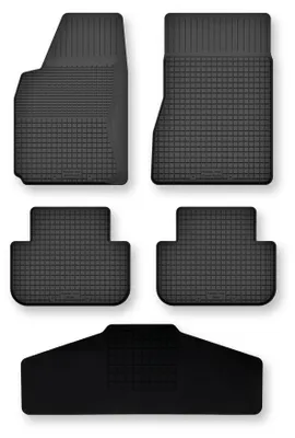 Image de Tapis de sol en caoutchouc + tunnel pour Honda CR-V IV 2011-2018 (SUV) – 5 pièces, noirs, semi-universel, adapté