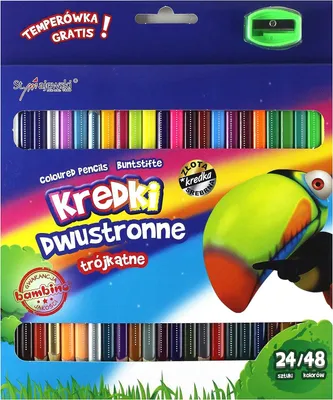 Obrázek produktu pro trojhranné oboustranné pastelky 24 ks. + ořezávátko BAMBINO