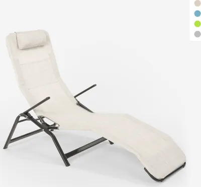 Produktbild von Klappbare Strandliege Liegestuhl Sonnenliege für Strand und Garten Pasha Luxury - Grau