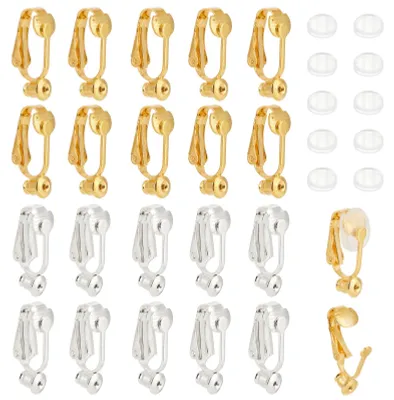 Productafbeelding van Clip-oorbelconverter - 20 stuks met 10 siliconen oorbelkussentjes - Sieradenaccessoires voor oorbelletjes zonder oorgaatjes