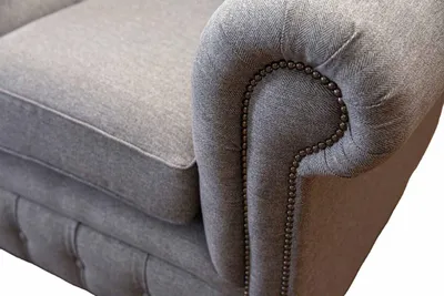 Produktbild von Chesterfield Büro Sitzmöbel Einrichtung Sofa Couch 2 Sitz Textil Graue