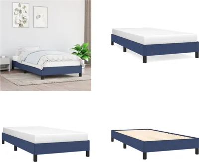 Image de vidaXL Cadre de lit bleu 90x190 cm Tissu - Cadre de lit - Cadre de lit - Lit