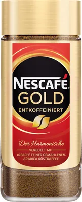 Produktbild von Nescafé Gold Entkoffeiniert, löslicher Bohnenkaffee, Kaffee, gemahlener Röstkaffee, Glas, 6 x 100 g
