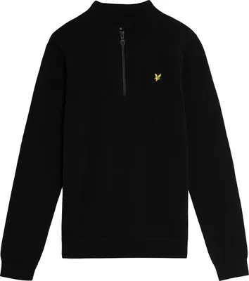 Productafbeelding van Lyle & Scott - Trui voor jongens, met korte rits, model LS652 (maat 152-158) (fluwelen zwart)