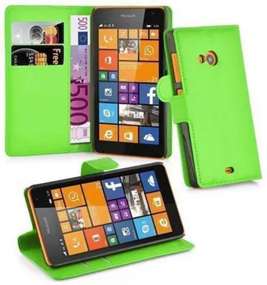 Immagine prodotto di Cadorabo cover per Nokia Lumia 535 cover protettiva in verde custodia per cellulare cover chiusura magnetica