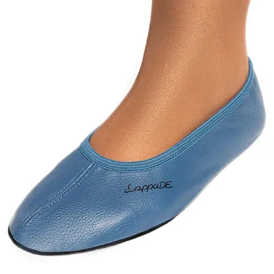 Produktbild von Lappade Ledersohle Jeansblau Gymnastikschuhe, Schläppchen, Turnschläppchen (Art.