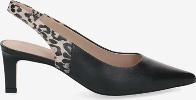Produktbild von Peter Kaiser 79608 012, Peeptoes & Slingpumps in Schwarz / Leo-Look für Damen, Größe 41