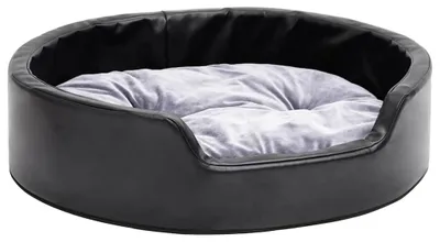 Immagine prodotto di vidaXL Letto per cani nero-grigio 69x59x19 cm in peluche e Pelle finta