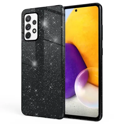Produktbild von NALIA Glitzer Handy Hülle für Samsung Galaxy A72, Bling Cover Case Glitter Etui Schwarz