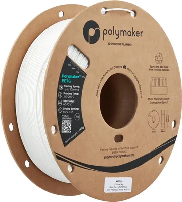 Obrázek produktu pro Polymaker PETG bílá 1,75 mm 1 kg
