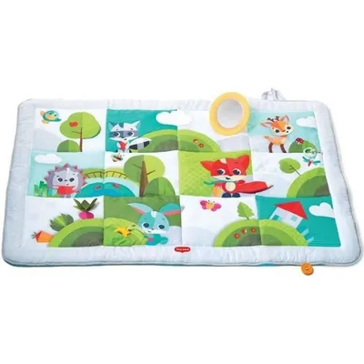 Produktbild von Tiny Love Super Mat, faltbare Spieldecke (150 x 100 cm), 0+ Monate, 9 Aktivitäten,Spiegel für die Bauchlage, Guck-Guck-Spiel, Beißring, Meadow Days