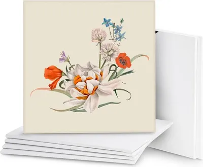 Produktbild von Belle Vous 7 Stück Leinwände zum Bemalen 40x40 cm - Kleine Leinwand Ölfarben - Leinwand zum Bemalen Set Geeignet für Acryl- und Ölmalerei sowie zum