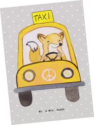 Produktbild von Mr. & Mrs. Panda Postkarte Taxifahrer Herz - Grau Pastell - Geschenk, bildkarte, Fotokarte, Grußkarte, Ansichtskarten, Postkarten