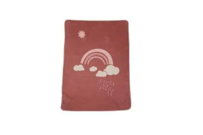 Produktbild von Fussenegger 100% -Baumwolldecke ""Regenbogen"" (GOTS) rouge