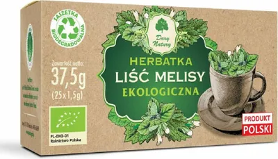 HERBATKA LIŚĆ MELISY BIO (25 x 1,5 g) 37,5 g - DARY NATURY